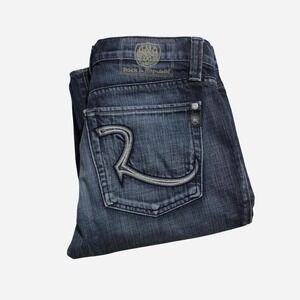 Mens Y2K Rock & Republic Grunge Bootcut Dark Wash Fade Jeans